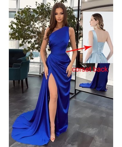 Women's One Shoulder Mermaid Prom Dress with Train Pleates Wrap Long Formal Evening Gowns with Slit YG020 Burnt Orange $27.84...