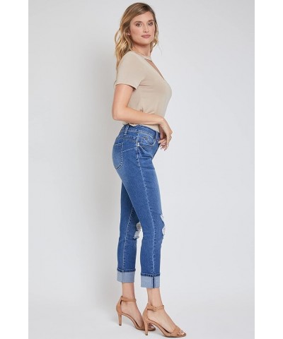 Women's Sustainable Wannabettabutt Mega Cuff Ankle Jeans Medium Wash Denim $18.81 Jeans