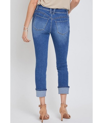 Women's Sustainable Wannabettabutt Mega Cuff Ankle Jeans Medium Wash Denim $18.81 Jeans