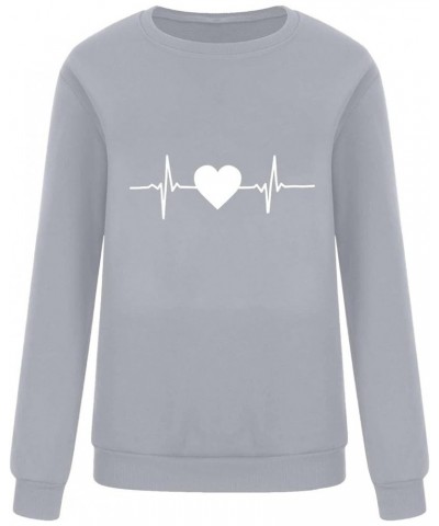 Valentine's Day Shirts for Women Love Heart Graphic Pullover Long Sleeve Casual Loose Sweatshirts Trendy Crewneck Top A23 $8....