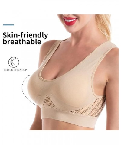 Breathable Cool Lift Up Air Bra, Sport Yoga Wireless Bra for Women Plus Size, Wireless Cool Comfort Breathable Bra 2pcs-c $7....