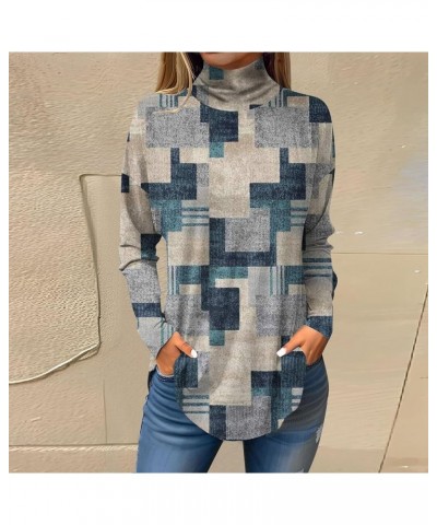 High Neck Tshirts for Women Long Sleeves Womens Winter Tops Paisley Fall Blouses for Women 2023 Fall Sweatshirt & I405-light ...