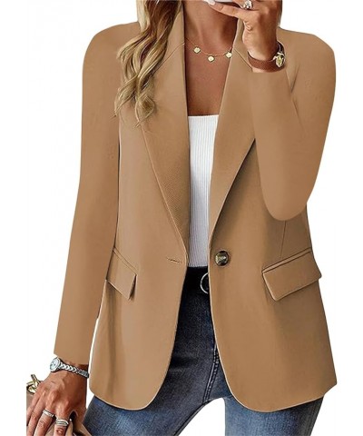 Bussiness Blazers for Women Casual Long Sleeve Work Office Blazer Jacket Lightweight Open Front Elegant Blazers A-khaki $8.39...