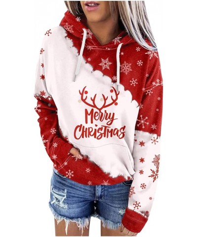 Womens Ugly Christmas Hoodies Teen Girls Cute Xmas Tree Graphic Shirts Drawstring Crewneck Sweatshirt Trendy Sweaters 2red $7...