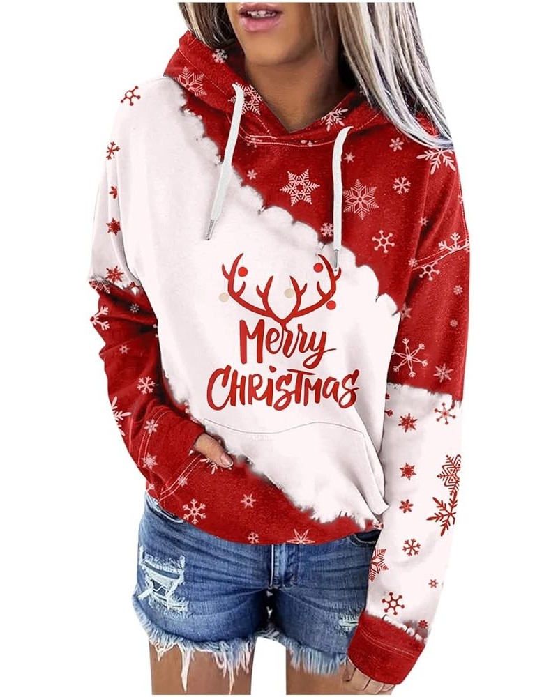 Womens Ugly Christmas Hoodies Teen Girls Cute Xmas Tree Graphic Shirts Drawstring Crewneck Sweatshirt Trendy Sweaters 2red $7...