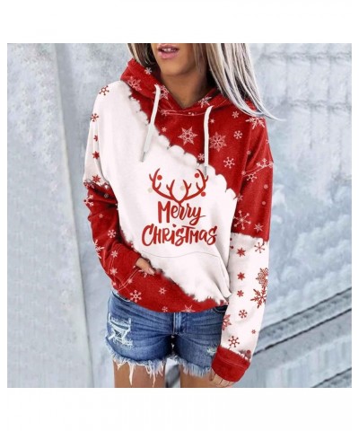 Womens Ugly Christmas Hoodies Teen Girls Cute Xmas Tree Graphic Shirts Drawstring Crewneck Sweatshirt Trendy Sweaters 2red $7...