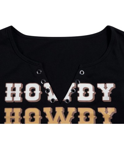 Howdy Tank Tops Women Summer Country Music Sexy V Neck Sleeveless Tshirt Western Vintage Shirts Tanks Black $9.17 Tanks