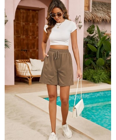 Women's Lounge Bermuda Shorts Long Sweat Shorts with Pockets Casual Summer Shorts Loose Active Shorts Coffee $11.04 Activewear