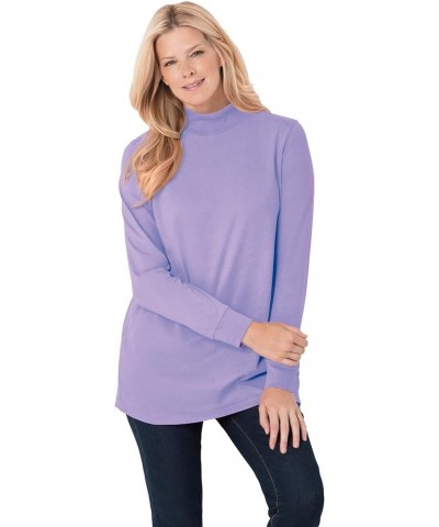 Women's Plus Size Perfect Long-Sleeve Mockneck Tee Shirt Dnu Medium Heather Grey $15.41 Others