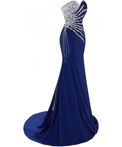 Women's Beaded Rhinestones Strapless Lace-Up Mermaid Formal Prom Dress Daffodil $49.44 Dresses