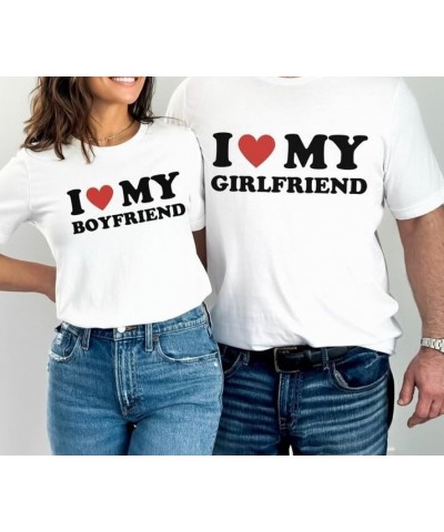 Matching Shirts for Couples Women Men I Love Heart My Girlfriend Boyfriend Gf Bf Tee Novelty T-Shirts Y2k Crop Top Men White ...