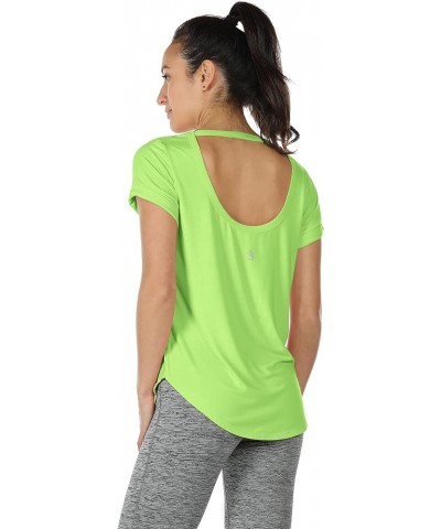 Open Back Yoga Shirts for Women - Exercise Workout Tops, Athletic Short Sleeves, Running T-Shirts Loose Fit Greenery $12.79 T...