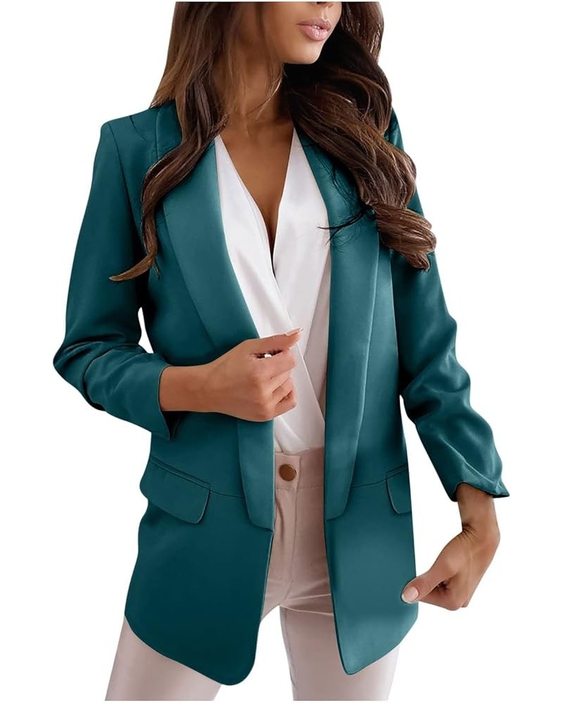 Womens Blazer,Work Professional Fashion Open Front Blazer Cardigan Plus Size Casual Office Jackets Businesss Suits ✾mi05-gree...