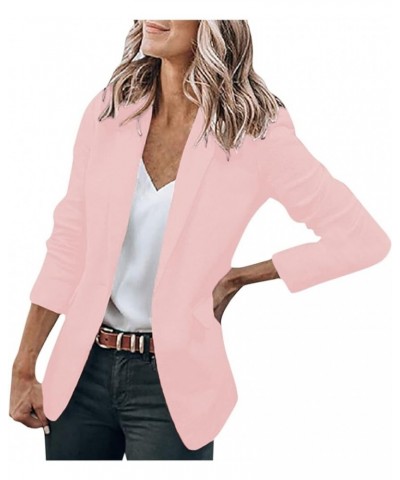 Women's Casual Blazers Long Sleeve Lapel Jacket Slim Open Front Cardigan Work Office Suit Coat with Pockets Pink $8.38 Blazers