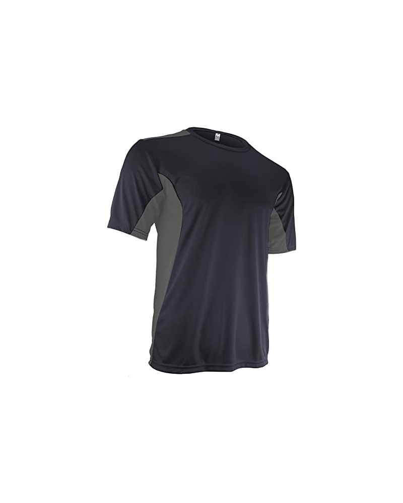 Epic Adult Color Block Performance Crew T-Shirt Navy/Charcoal $5.51 Shirts