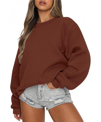 Women Oversized Pullover Sweatshirts Crewneck Sweater Y2K Trendy Witner Fall Hoodie Fashion Outfits Clothes 2023 J01-brown $1...