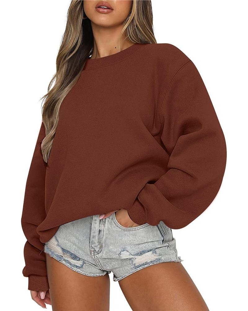 Women Oversized Pullover Sweatshirts Crewneck Sweater Y2K Trendy Witner Fall Hoodie Fashion Outfits Clothes 2023 J01-brown $1...