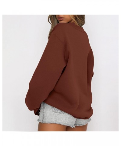 Women Oversized Pullover Sweatshirts Crewneck Sweater Y2K Trendy Witner Fall Hoodie Fashion Outfits Clothes 2023 J01-brown $1...