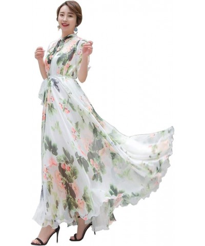 Women's Summer Floral Long Beach Maxi Dress Lightweight Sundress Watery Green Floral $22.05 Dresses