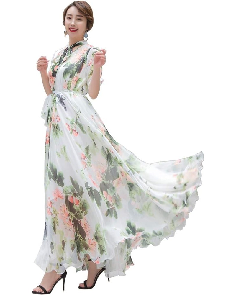 Women's Summer Floral Long Beach Maxi Dress Lightweight Sundress Watery Green Floral $22.05 Dresses