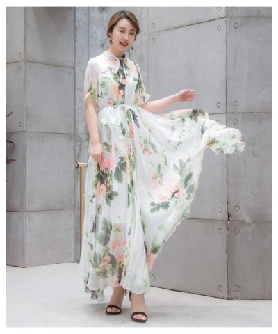 Women's Summer Floral Long Beach Maxi Dress Lightweight Sundress Watery Green Floral $22.05 Dresses