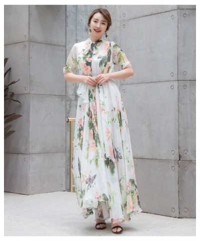 Women's Summer Floral Long Beach Maxi Dress Lightweight Sundress Watery Green Floral $22.05 Dresses