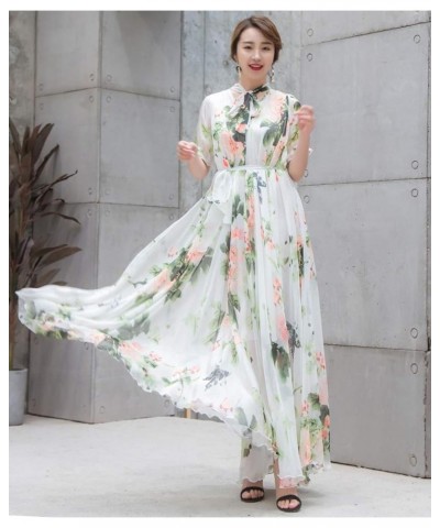 Women's Summer Floral Long Beach Maxi Dress Lightweight Sundress Watery Green Floral $22.05 Dresses