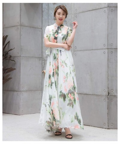 Women's Summer Floral Long Beach Maxi Dress Lightweight Sundress Watery Green Floral $22.05 Dresses