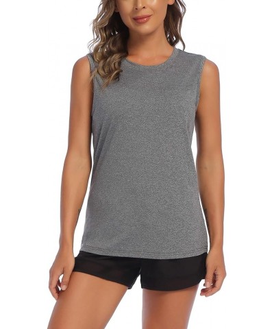 Women's Sleeveless Athletic Shirts Lightweight Sports Shirt Quick Dry Yoga Tank Tops Muscle Tank A-grey $17.20 Activewear