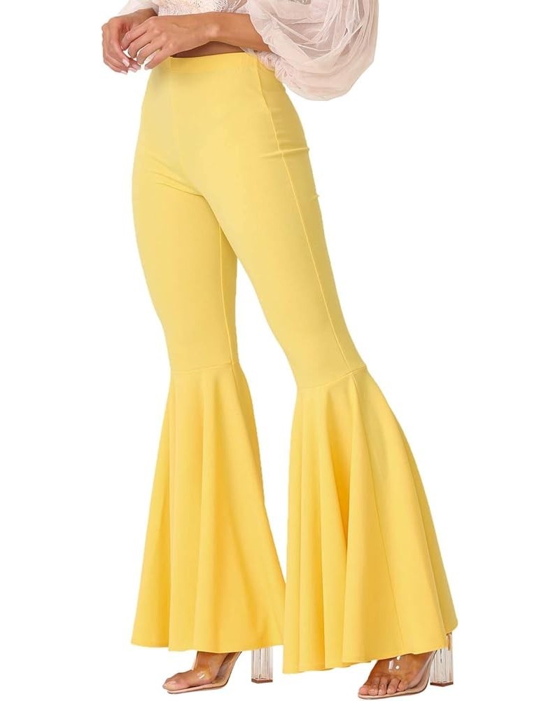 Women's J2 Love Mermaid Ruffle Flare Pants Yellow $16.60 Pants