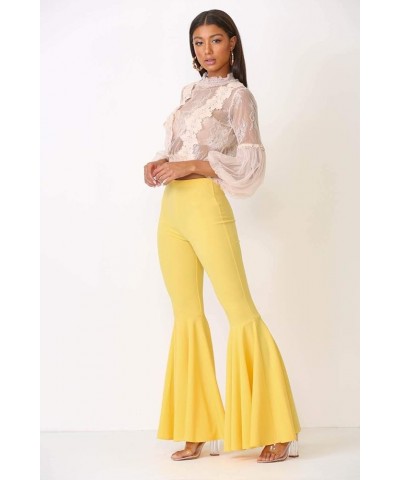 Women's J2 Love Mermaid Ruffle Flare Pants Yellow $16.60 Pants