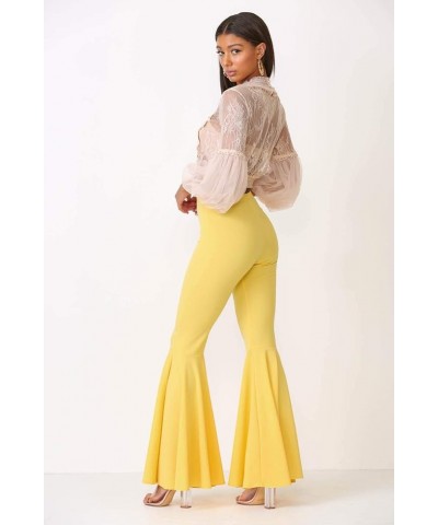 Women's J2 Love Mermaid Ruffle Flare Pants Yellow $16.60 Pants