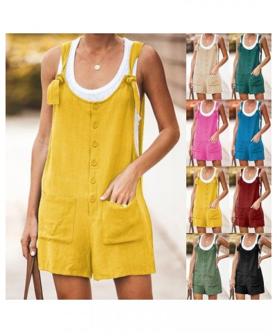 Womens Casual Sleeveless Strap Loose Adjustable Jumpsuits Stretchy Long Pants Romper with Pockets X1-gn1 $8.50 Jumpsuits