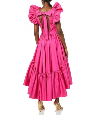 Women's Standard Ruffle Dress with Flounce Bright Pink $90.16 Dresses