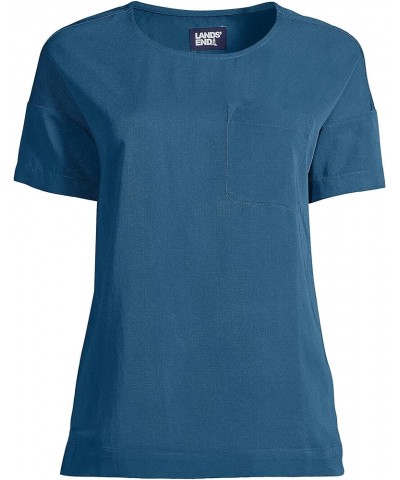 Land's End Women's Rayon Short Sleeve Tee Evening Blue $21.70 T-Shirts