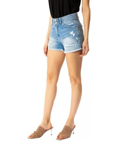 Kancan Women's High Rise Distressed Mom Shorts - KC8560 Light Wash $21.64 Shorts