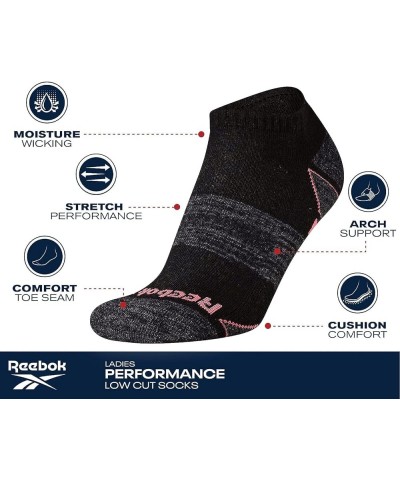 Women's Athletic Socks - Performance Cushioned Low Cut Socks (6 Pack) Black 4-10 $10.50 Activewear