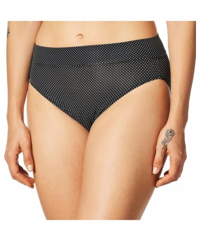 Women's No Pinching No Problems Hi-Cut Brief Panty Black/White Pindot $8.10 Lingerie