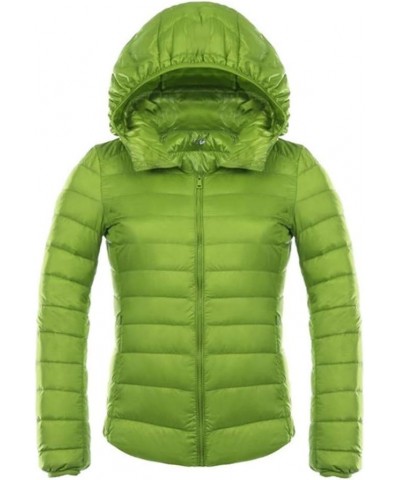 Women's Jacket Down Coat Ultra Light Down Jacket Lightweight Warm Windproof Green $18.54 Jackets