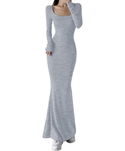 Women Sexy Backless Dress Bodycon Sleeveless Open Back Maxi Dress Going Out Elegant Party Ladies Bell Sleeve A-grey $14.83 Dr...