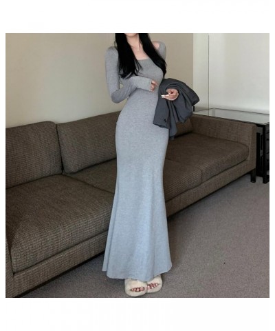 Women Sexy Backless Dress Bodycon Sleeveless Open Back Maxi Dress Going Out Elegant Party Ladies Bell Sleeve A-grey $14.83 Dr...