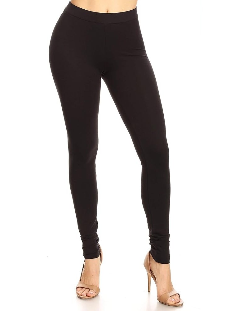 Women's High Waist Premium Cotton Leggings Flared Bootcut Yoga Pants Black $13.22 Leggings