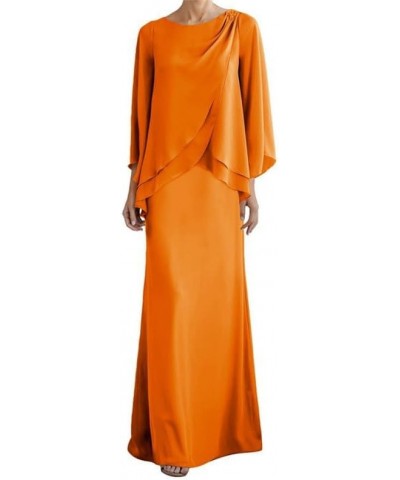 2 Pieces Mother of The Bride Dresses Chiffon Wedding Guest Dresses for Women Plus Size Mother of The Groom Dresses Orange a $...