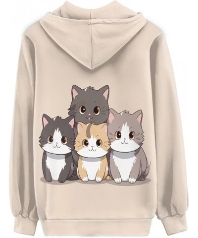 Womens Hoodies Zip Up Hoodie Y2K Women Clothes Sweatshirts Fall Fashion Outfits Cat Kitty $21.65 Hoodies & Sweatshirts