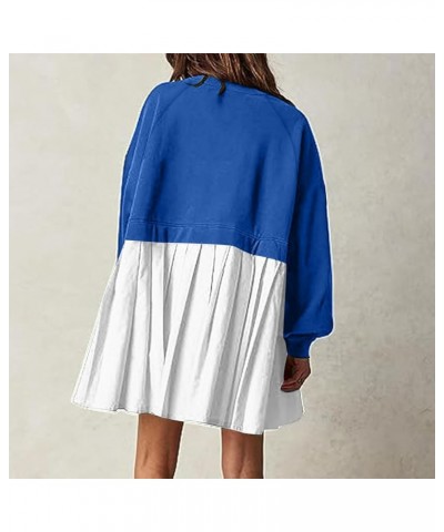 Womens Oversized Sweatshirt Dress 2023 Fall Fashion Long Sleeve Pullover Tops Relaxed Fit Sweatshirts Mini Dress G06 Blue $10...