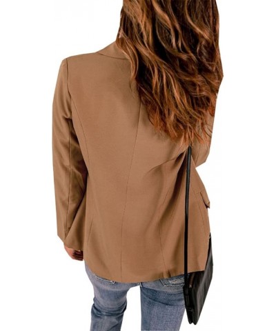 Women's Casual Blazers Long Sleeve Casual Jackets Lapel Work Jackets Blazer with Pocket Brown $15.35 Blazers