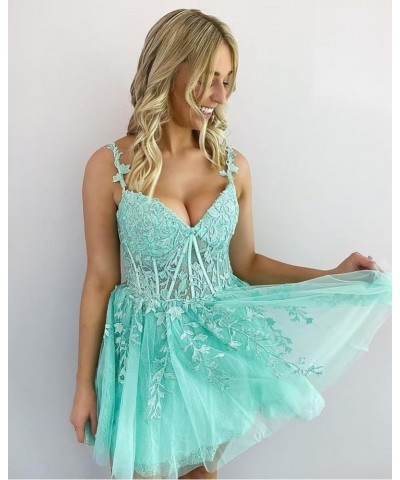 Tulle Lace Appliques Homecoming Dresses Spaghetti Straps Short Backless Formal Evening Party Gowns Orange $31.90 Dresses