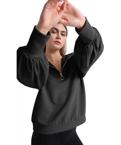 Womens Oversized Quarter Zip Pullover 2024 Spring Sweatshirts Hoodie For Teen Girls Trendy Y2k Clothes Grey $15.40 Hoodies & ...