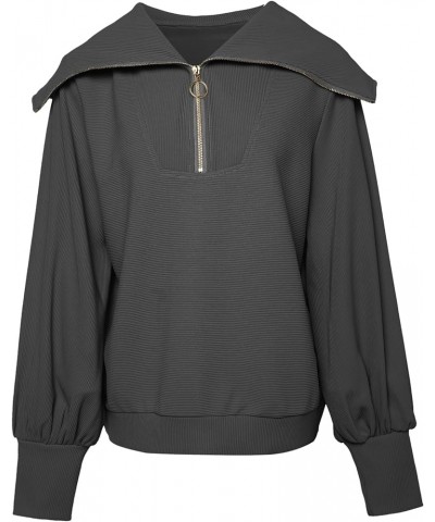 Womens Oversized Quarter Zip Pullover 2024 Spring Sweatshirts Hoodie For Teen Girls Trendy Y2k Clothes Grey $15.40 Hoodies & ...