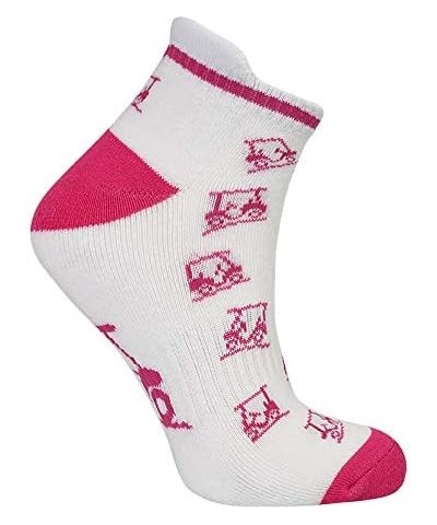 Ladies Golf Socks (3 Pack) | Cushioned Sole | Extended Tab | Compression Fit | Size 6-11 Pink & White $12.32 Activewear